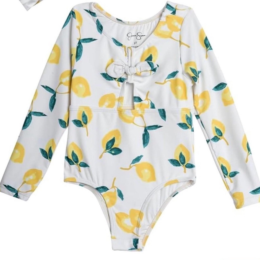 Jessica Simpson Toddler Girl 3T Lemon Cut Out Longsleeve One Piece Swimsuit